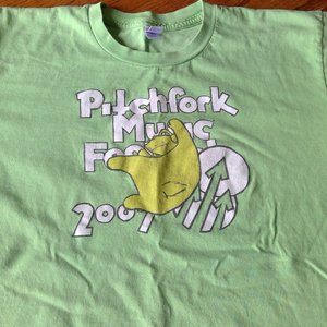 Vintage 2007 American Apparel Size Medium Pitchfork Music Fest Green T-Shirt